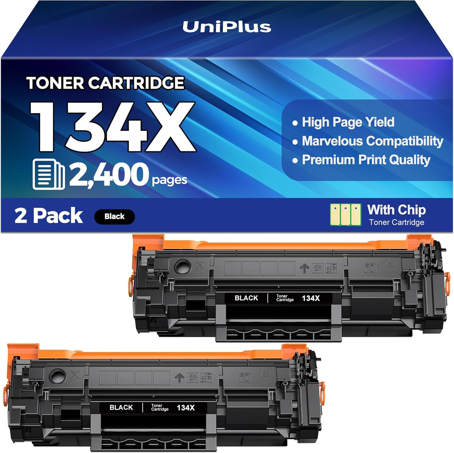 134X Black Toner Cartridge Set High Yield Use with HP LaserJet M209dw MFP M234sdw M234dw M234sdn Printer Compatible with HP 134A 134X W1340A W1340X Toner Cartridge with Chip