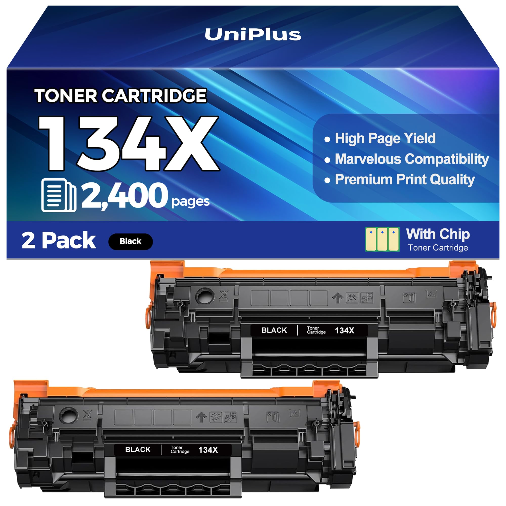 Photo 1 of **FACTORY SEALED**  134X Black Toner Cartridge Set High Yield Use with HP LaserJet M209dw MFP M234sdw M234dw M234sdn Printer Compatible with HP 134A 134X W1340A W1340X m209 m234 Toner Cartridge (2 Pack with Chip)
