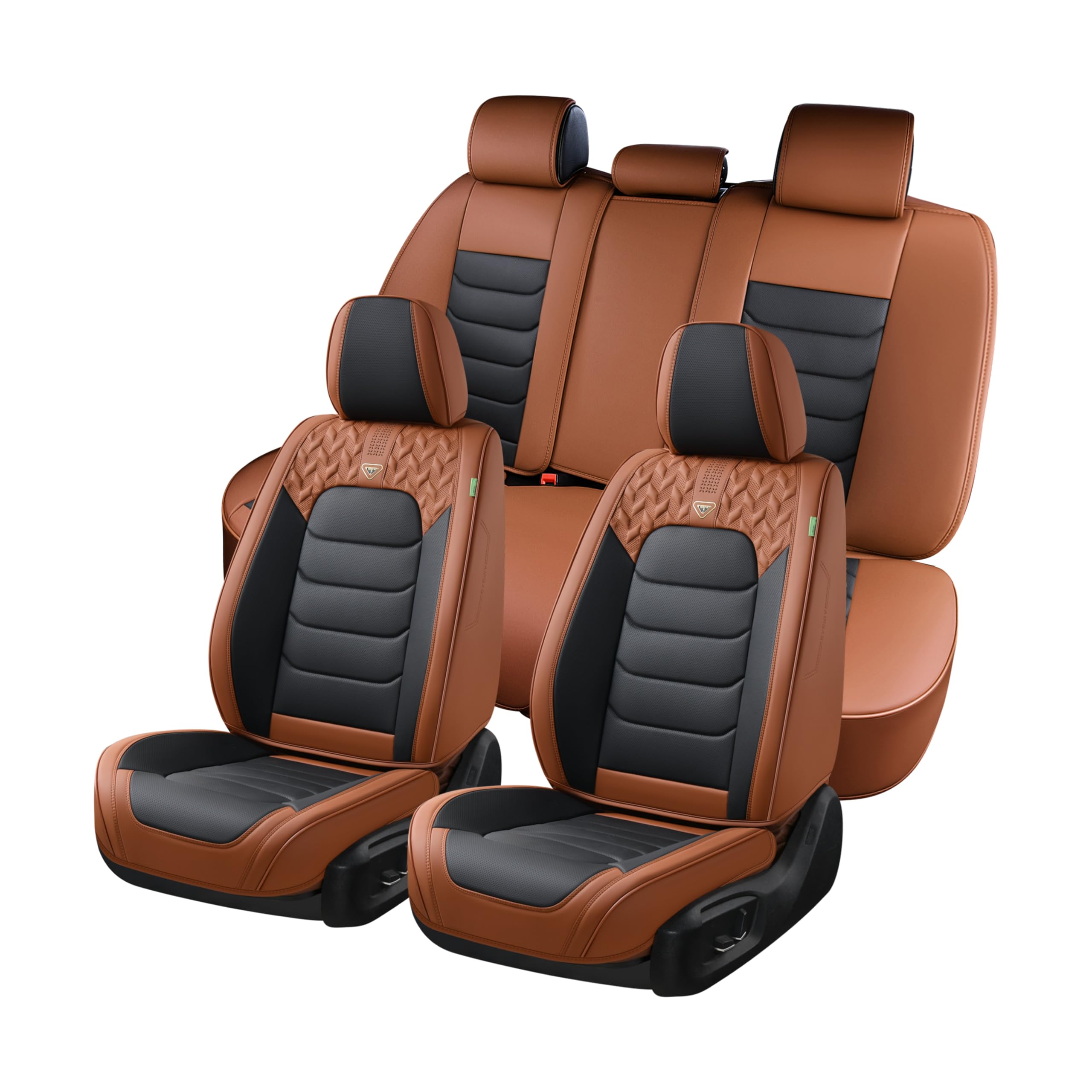 FLORICH Seat Cover for Cars, Front&Rear Seat Covers, Waterproof Automotive Car Seat Covers, Brown Car Seat Cushion Accessories for Most Car Interior