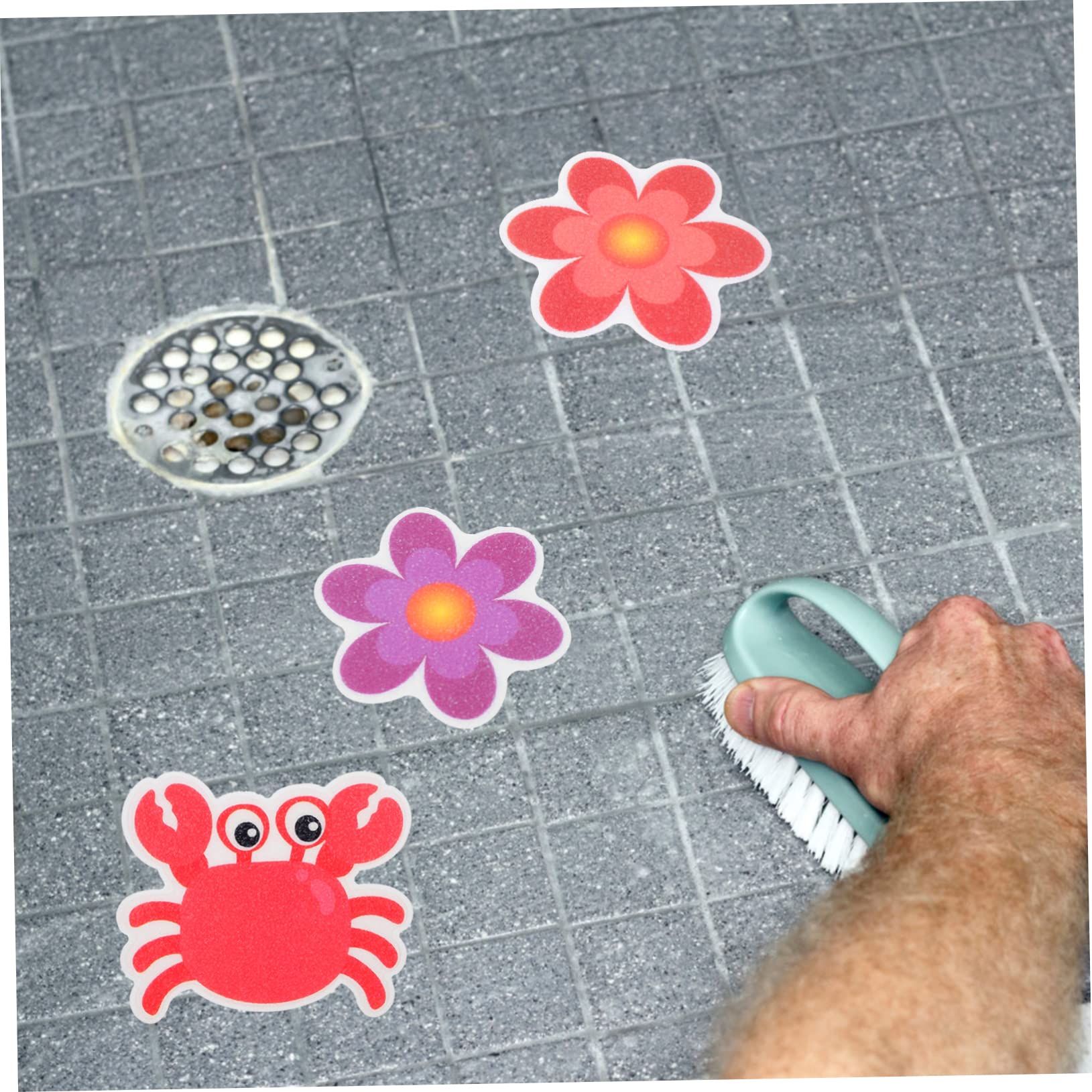 3juegos Pegatinas Antideslizantes para Baño y Bañera Stickers De Flores y Raspadores para Seguridad Ducha y Piscina Fácil Instalación y Material Peva