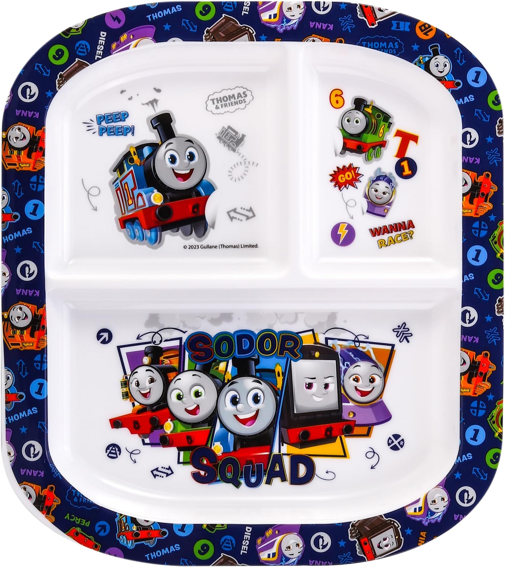Zawadi Global Thomas & Friends 3 Section Reusable Childrens Kids Toddlers Divided Breakfast Lunch Dinner Plate