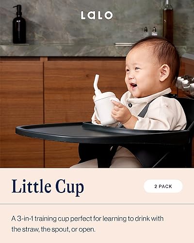 Miniatura 2 de Lalo Little Cup - Paquete de 2 vasos de silicona no tóxica con asas, taza para bebés y niños pequeños, sistema de entrenamiento de mini taza y