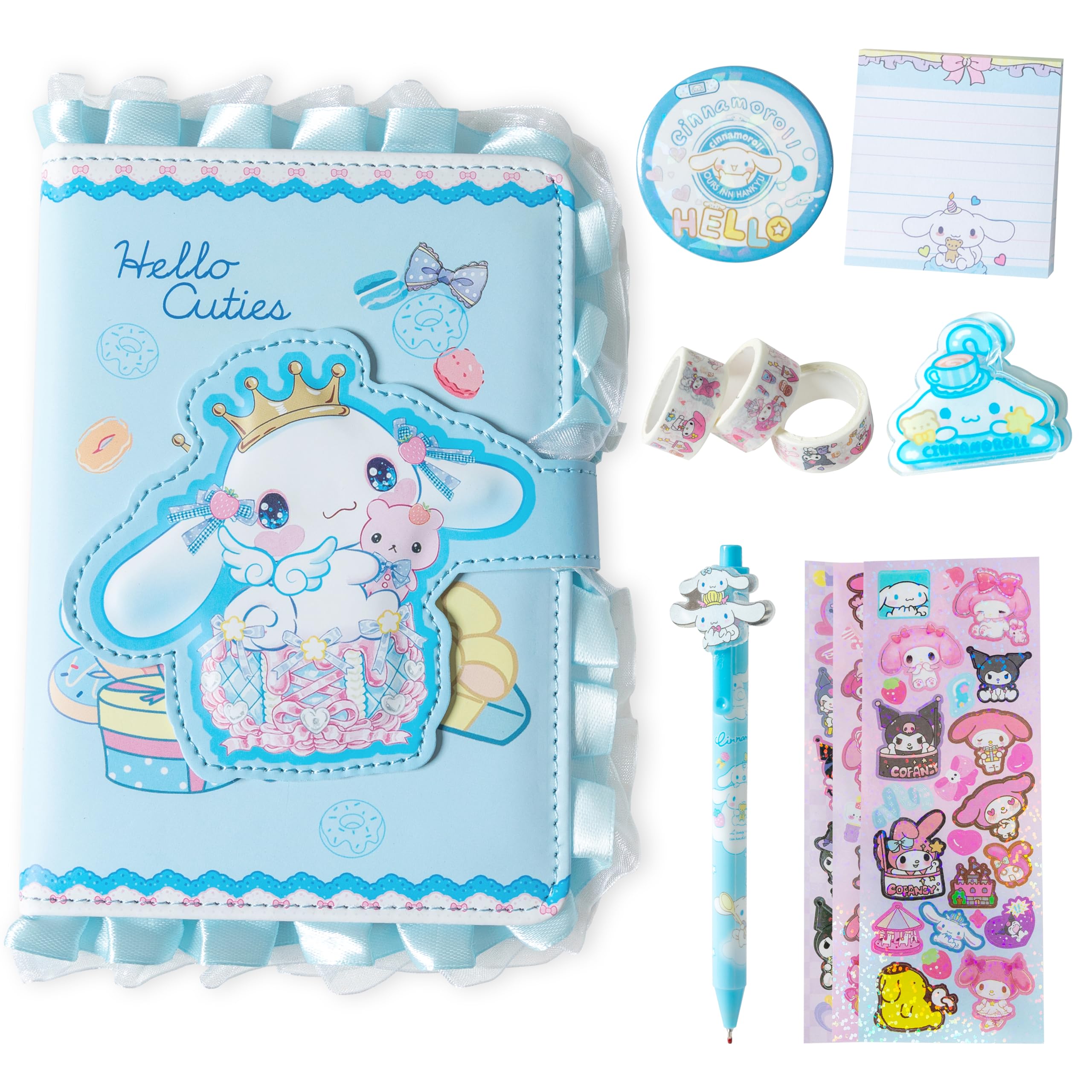 Crescent Arch Kids Notebook Diary for Girls Writing Journal Notebook with Matching Pen Set, Stickers and Writing Kit for Girls and Boys