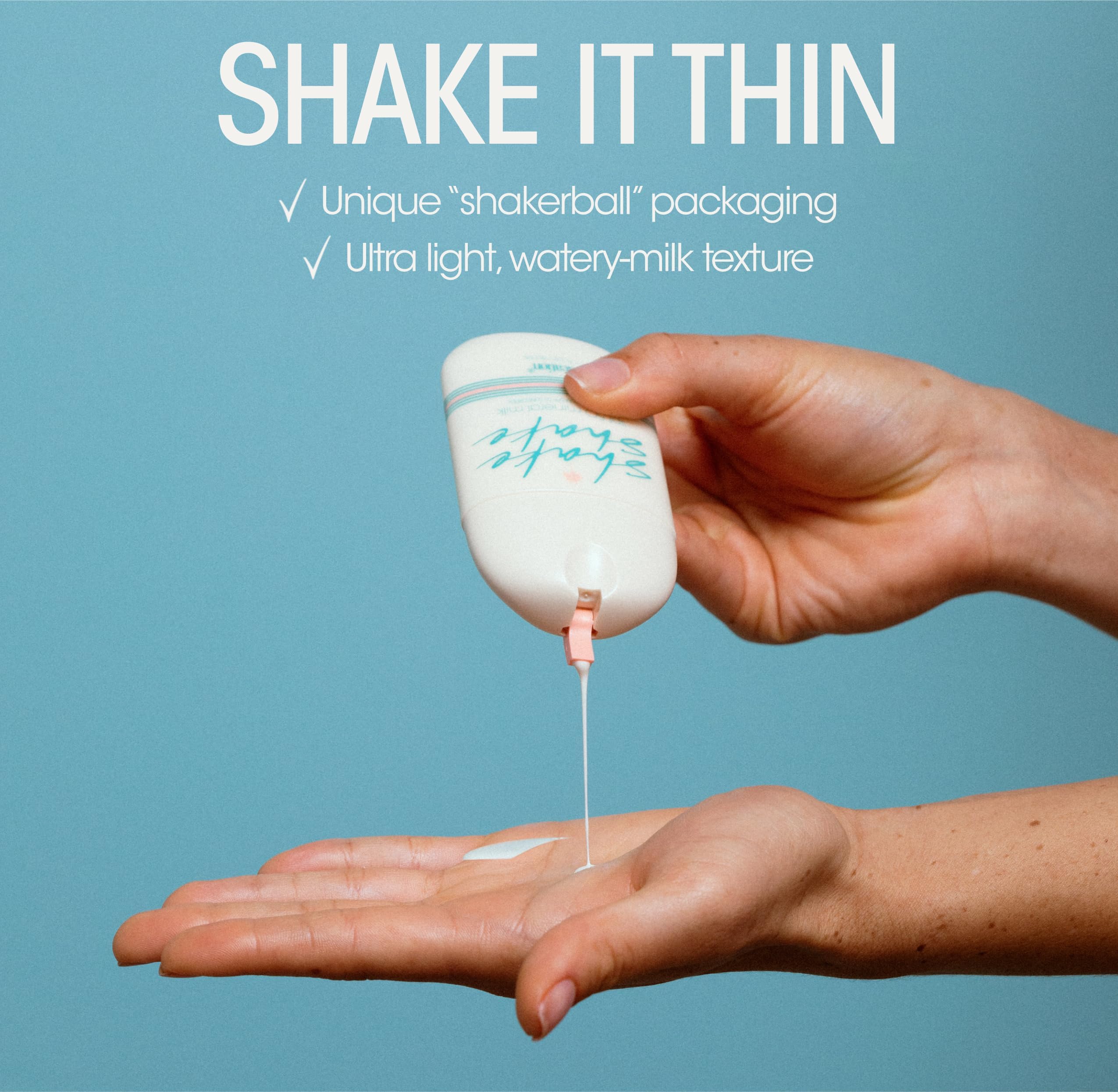 Vacation Shake Shake - Protector solar facial mineral SPF 50, 1.7 onzas líquidas | No nano óxido de zinc, no comedogénico, sin rayas, resistente al agua, amplio espectro, hidratante con SPF, vegano