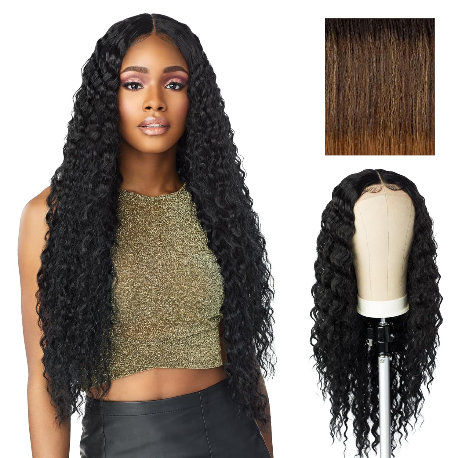 Sensationnel Butta Lace Wigs – Unit 3 Extra Wide 5 Inch Deep Parting Synthetic Preplucked Hairline Glueless Lacefront (T4/GOLDENBROWN) Sensationnel Butta Lace Wigs – Unit 3 Extra Wide 5 Inch Deep Parting Synthetic Preplucked Hairline Glueless Lacefront (T4/GOLDENBROWN)