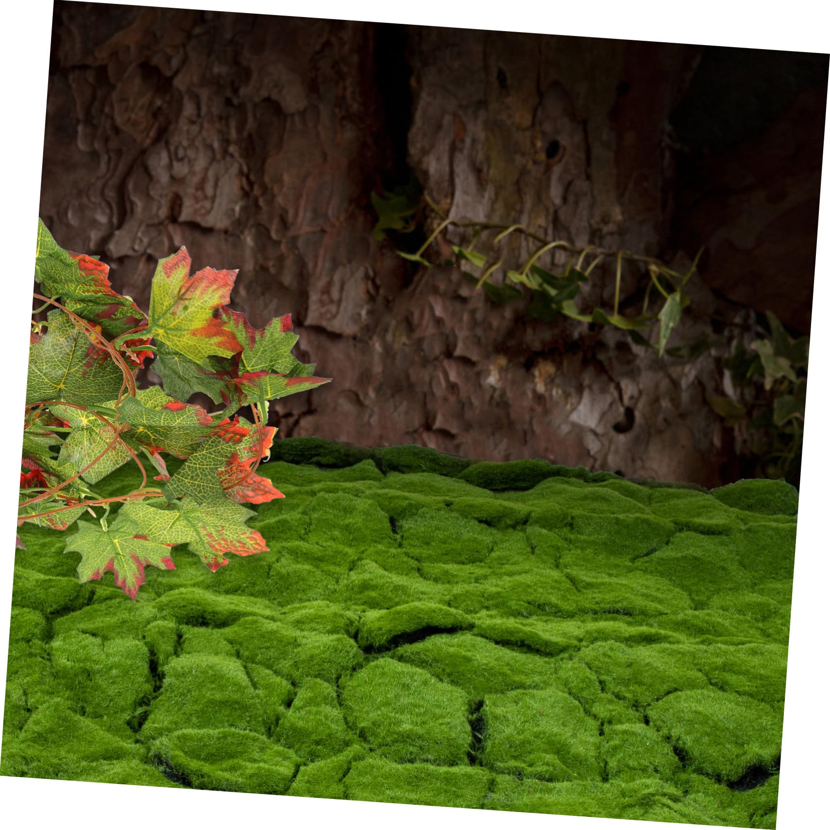Cabilock Césped Artificial de Musgo Realista para Jardín y Dormitorio, Alfombra de Musgo Verde Material de Algodón y Algodón de Perla, Resistente al Desvanecimiento