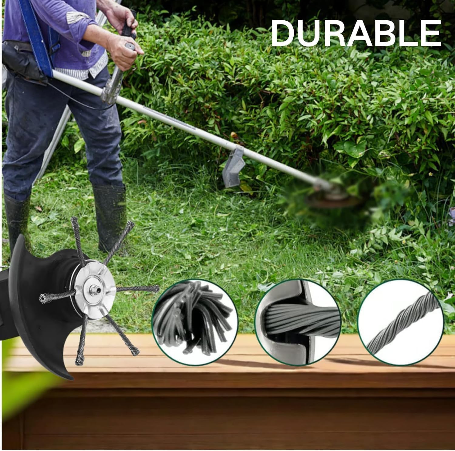 Universal Ssteel Wire Trimmer Head 6 Inch Wire Trimming Head Steel Wire Grass Trimmer Head for Weedeater - Image 6