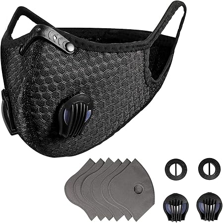 EEIEER Protège-dents pour lu0027extérieur avec 7 Filtres et 4 Valves Lavable et  Réutilisable Respirante Anti-Poussière pour Femmes et Hommes, pour Les 