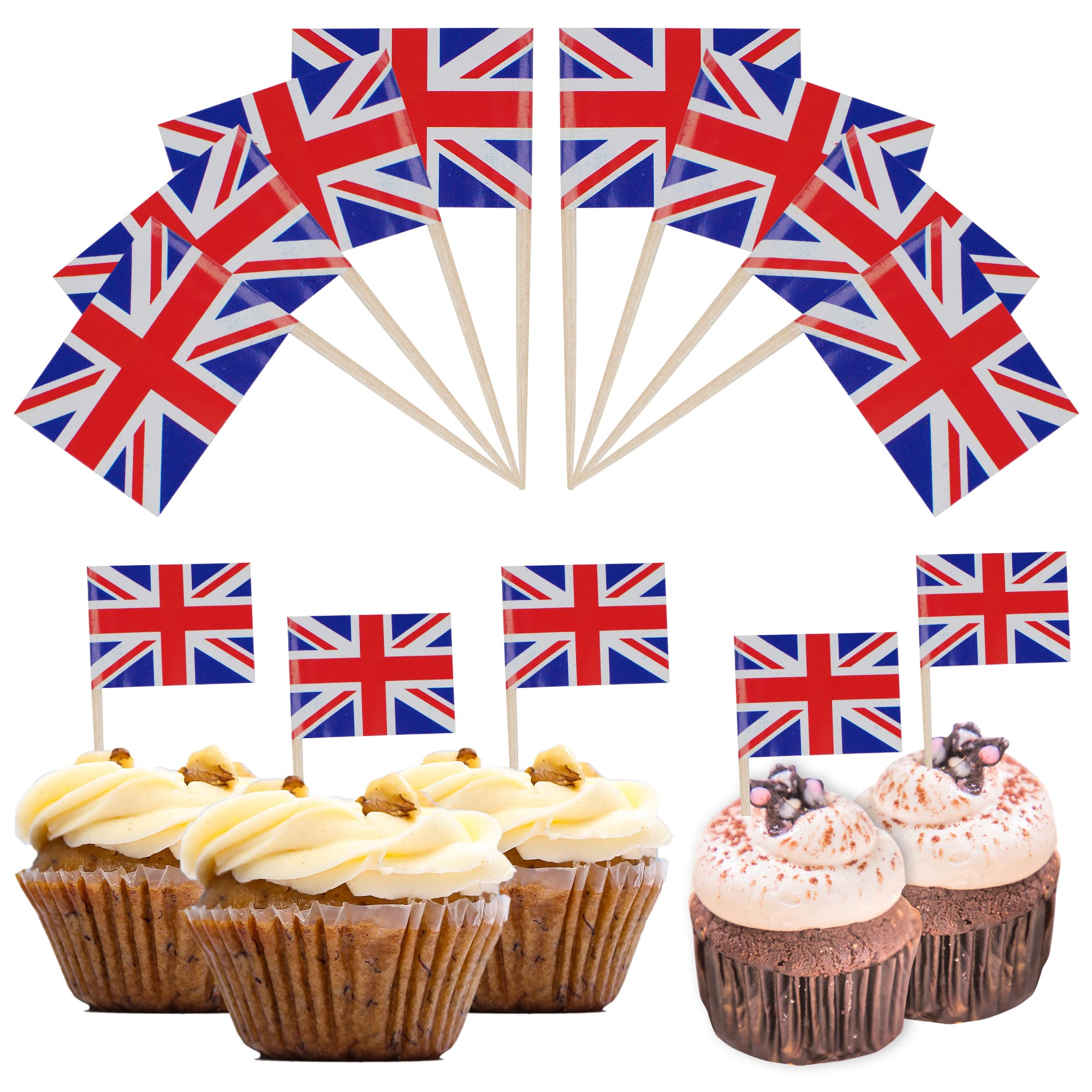 Buy Gydandir 200pcs Union Jack Toothpicks Jubilee Cake Decorations
