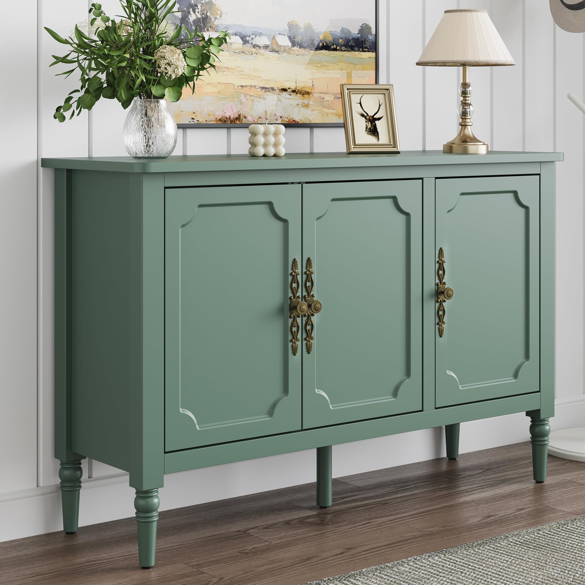 FansaFurn Mid-Century 3-Door Buffet Cabinet for Dining Room