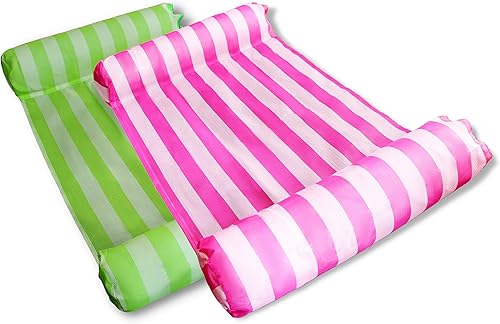 Paquete de 2 hamacas inflables 4 en 1 para piscina, hamaca multiusos para piscina (silla, silla, hamaca, flotador), hamaca de agua portátil,