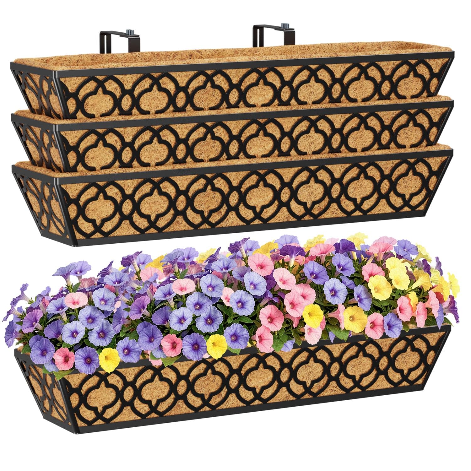 HFHOME 4 Pack 30in Window Box Planter