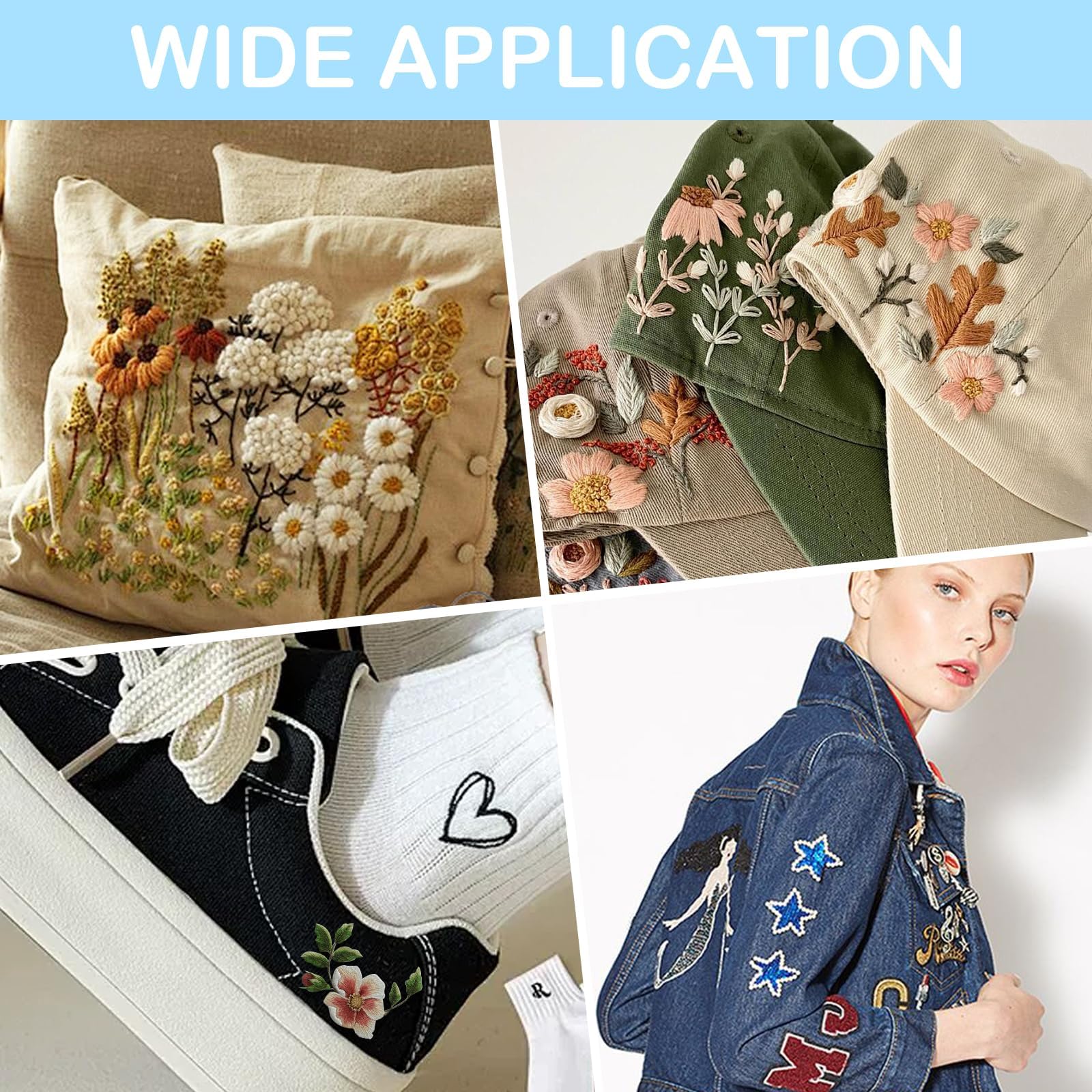 6Pcs Water Soluble Paper for Embroidery, Embroidery Stickers for Stitching, DIY Automatic Disappearing Pen, A4 Self-Adhesive Water Soluble Paper, 6 Sheets + 1 Pen, for Beginners and DIY Enthusiasts 1