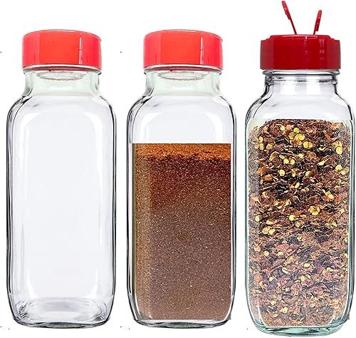 Miniatura 1 de Jarming Collections Tarros de especias de vidrio con tapas de coctelera, tarros de especias de 16 onzas para almacenamiento de alimentos,