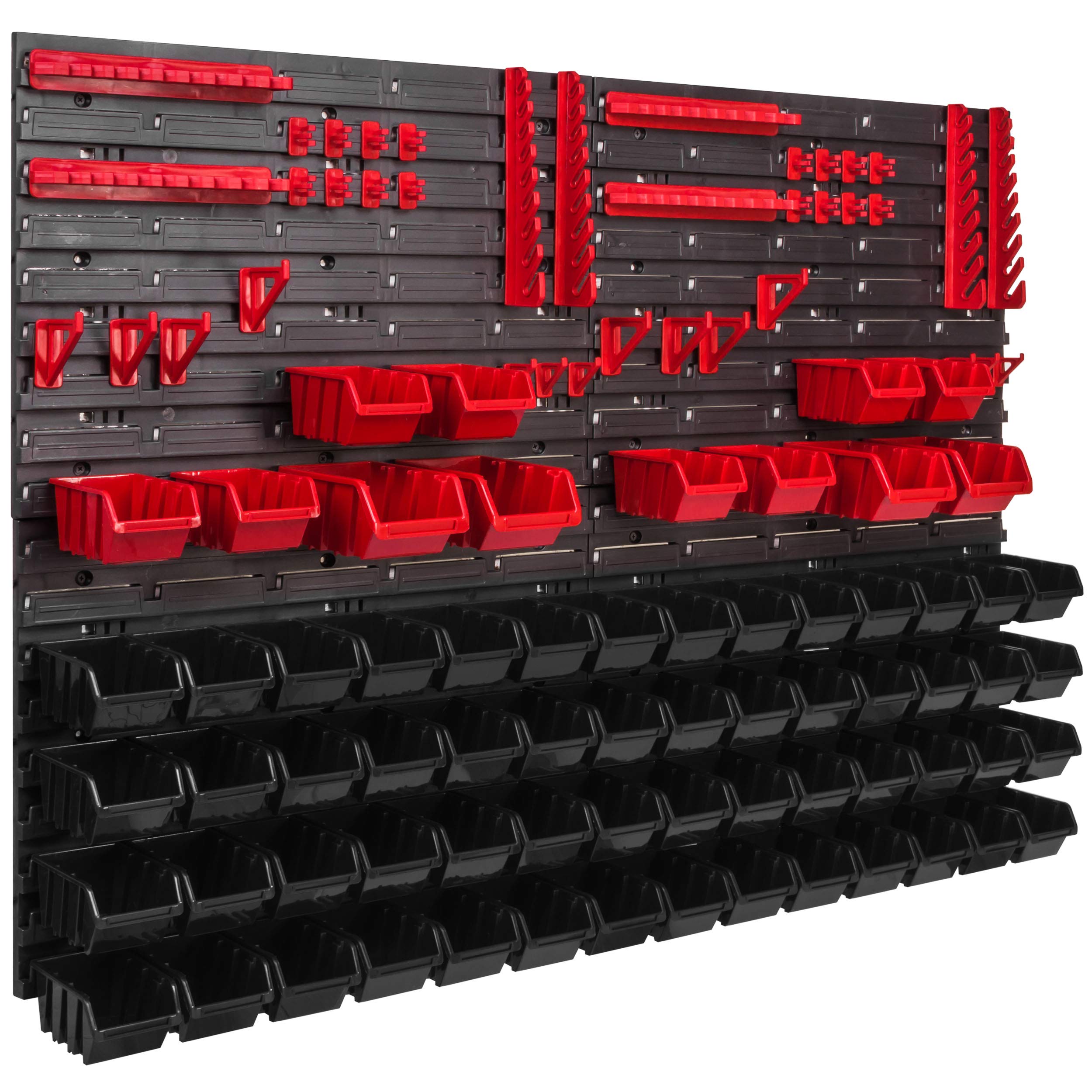 Storage System Wall Shelf 1152 X 780 Mm, Tool Holders, Pack Of 68 Stacking Boxes Pour Shelf, Storage Boxes, Extra Strong Wall Plates, Shelf Extendable, Workshop Shelf