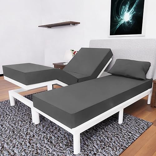 Miniatura 1 de Juego de sábanas divididas California King  Juego de 5 piezas  Sábanas divididas California King para cama ajustable, sábanas divididas para cama