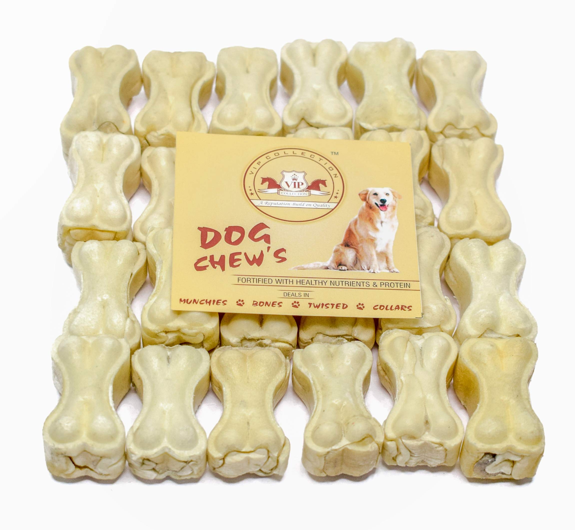 VIP Collection Rawhide Chicken Flavor Dog Chew 2 Inch Calcium Bone for Small Dogs and Puppies (2-KG)