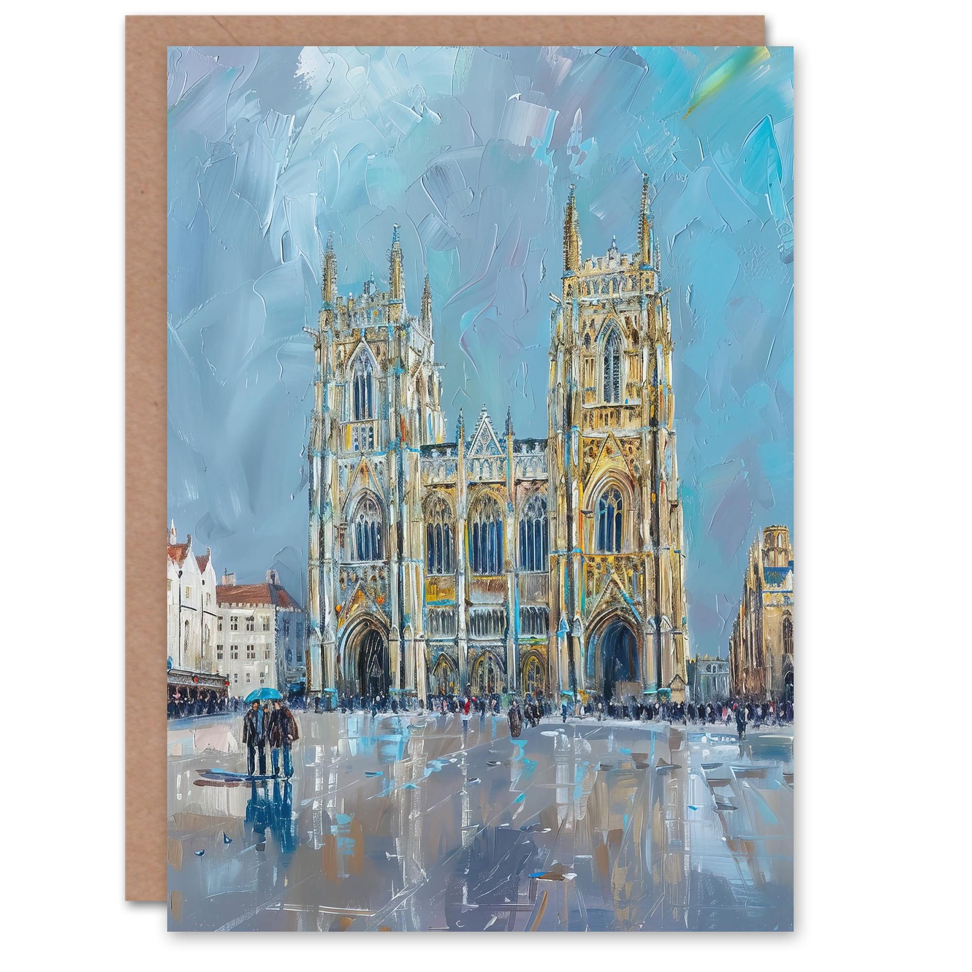 Artery8 Greeting Card Cathedral Church St Peter York Minster Painting Blank For Him Or Her Art Birthday Card