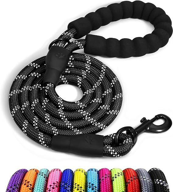 Taglory Rope Dog Leash 6 FT with Comfortable Padded Handle