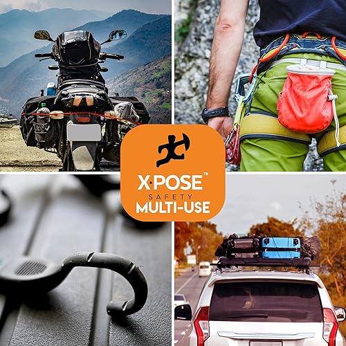 Juego de cuerdas elásticas resistentes de 18 piezas con ganchos, lazos de toldo, red de equipaje y bolsa organizadora, varios tamaños (18, 24, 32