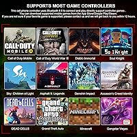 Vista 6 de arVin Wireless Gaming Controller for iPhoneiPadiOSAndroidSamsungPC, Bluetooth Gamepad with Hall Effect JoystickTurboStretchable, Direct Play for