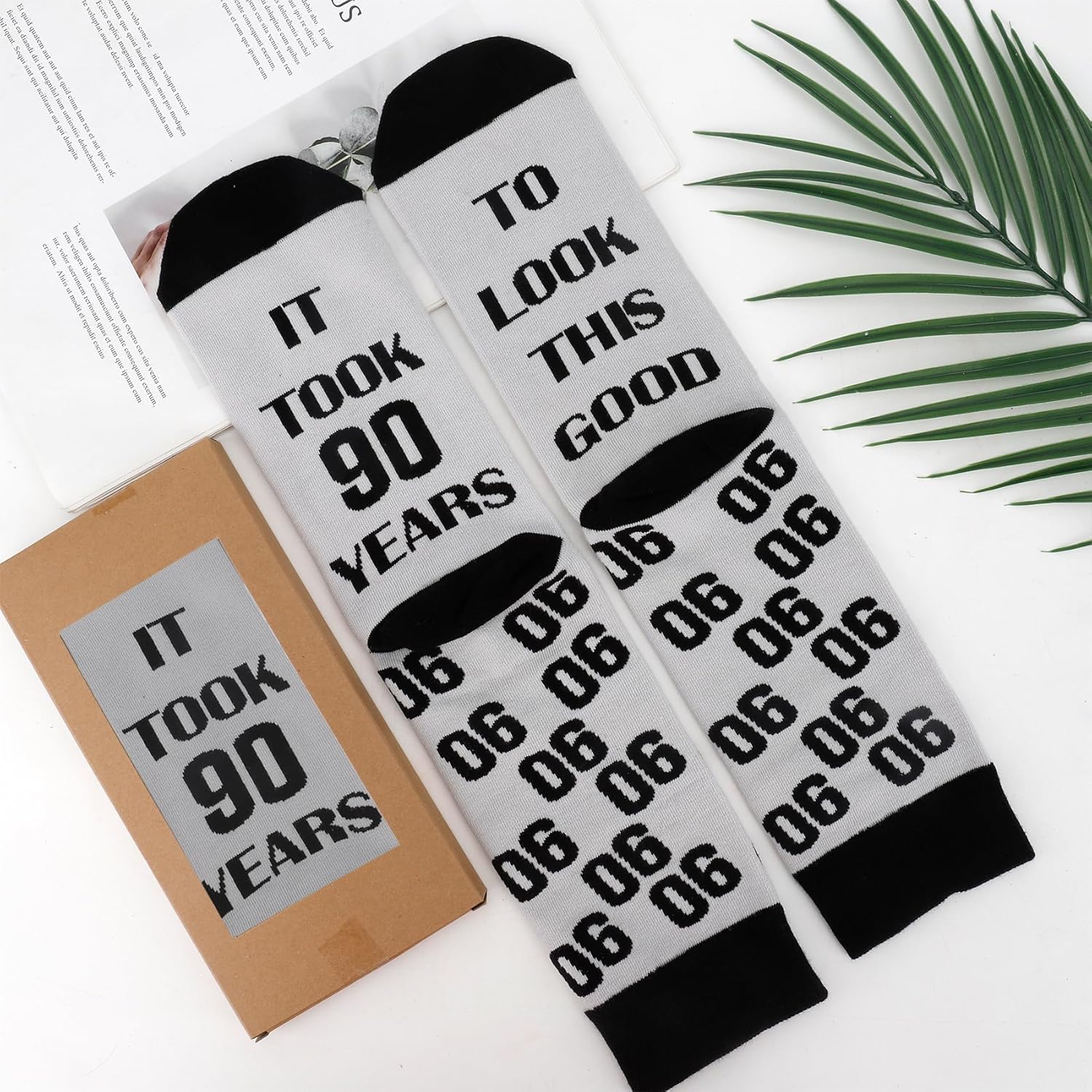 90th Birthday Gifts for Men, 90 Year Old Birthday Gift Socks Christmas Fathers Day Valentines Gifts Present for Male Dad Father Grandpa Teacher Friend Brother - Image 3
