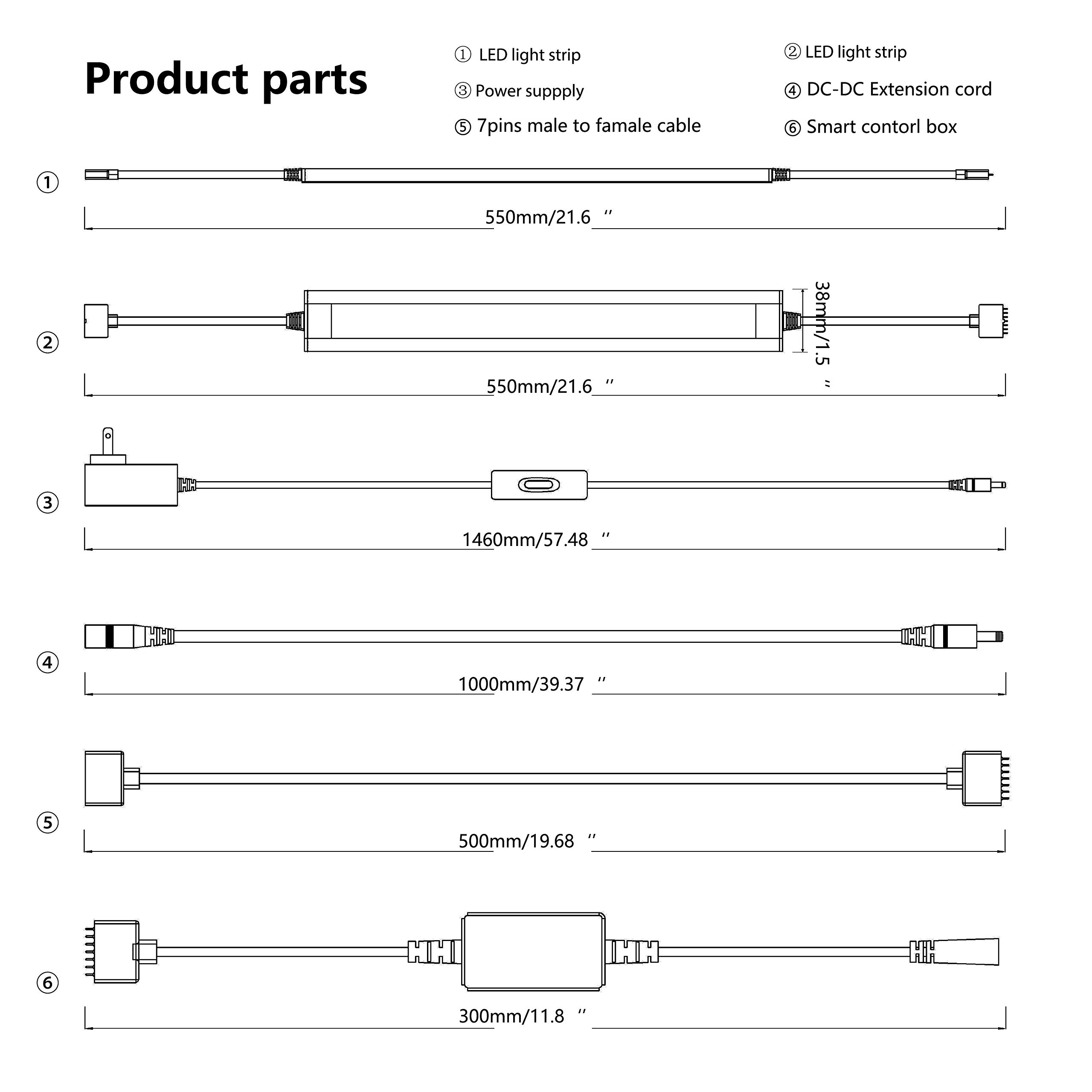 Luces debajo del mostrador para cocina, tiras de luz RGB enchufables para estantería, luces de pared, iluminación sobre gabinete, luces LED enlazables, compatible con Alexa, Google Assistant, control