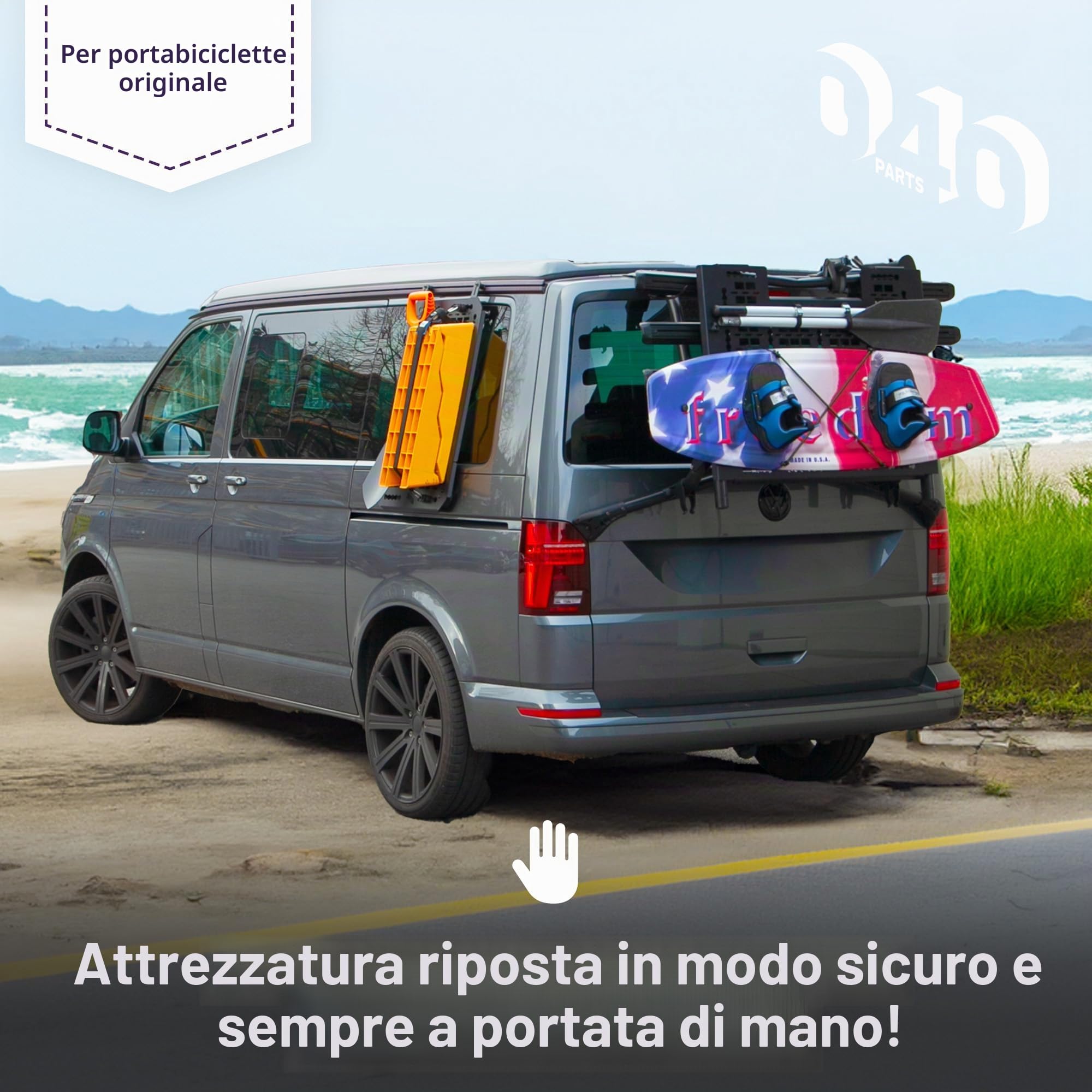Panca Molle per VW T6.1, Porta bici e portapacchi per VW T6, accessori da offroad – compatibile con il portapacchi posteriore originale VW T6 per attrezzatura da campeggio e outdoor