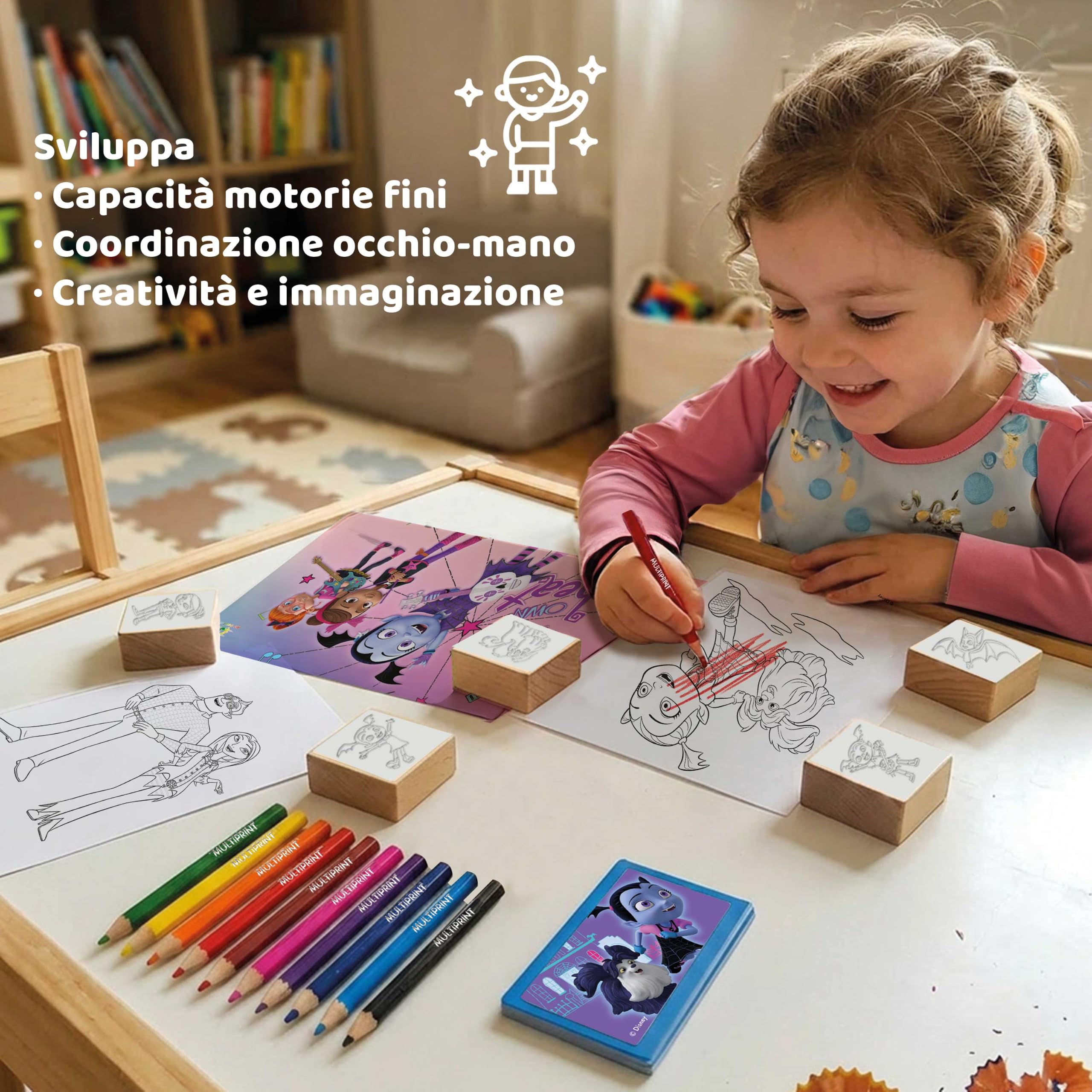 Multiprint - Zestaw pieczątek podróżnych, wampirina w walizce, 81-częściowy