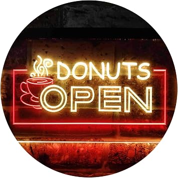 ADVPRO Donuts Open Dual Color LED Neon Sign Red & Yellow 24" x 16" st6s64-i0016-ry