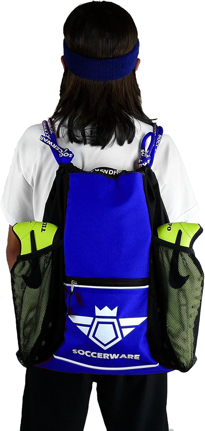 Soccer Bag Backpack - Youth & Kids, Organize Sports Gym Equipment - Boys Girls