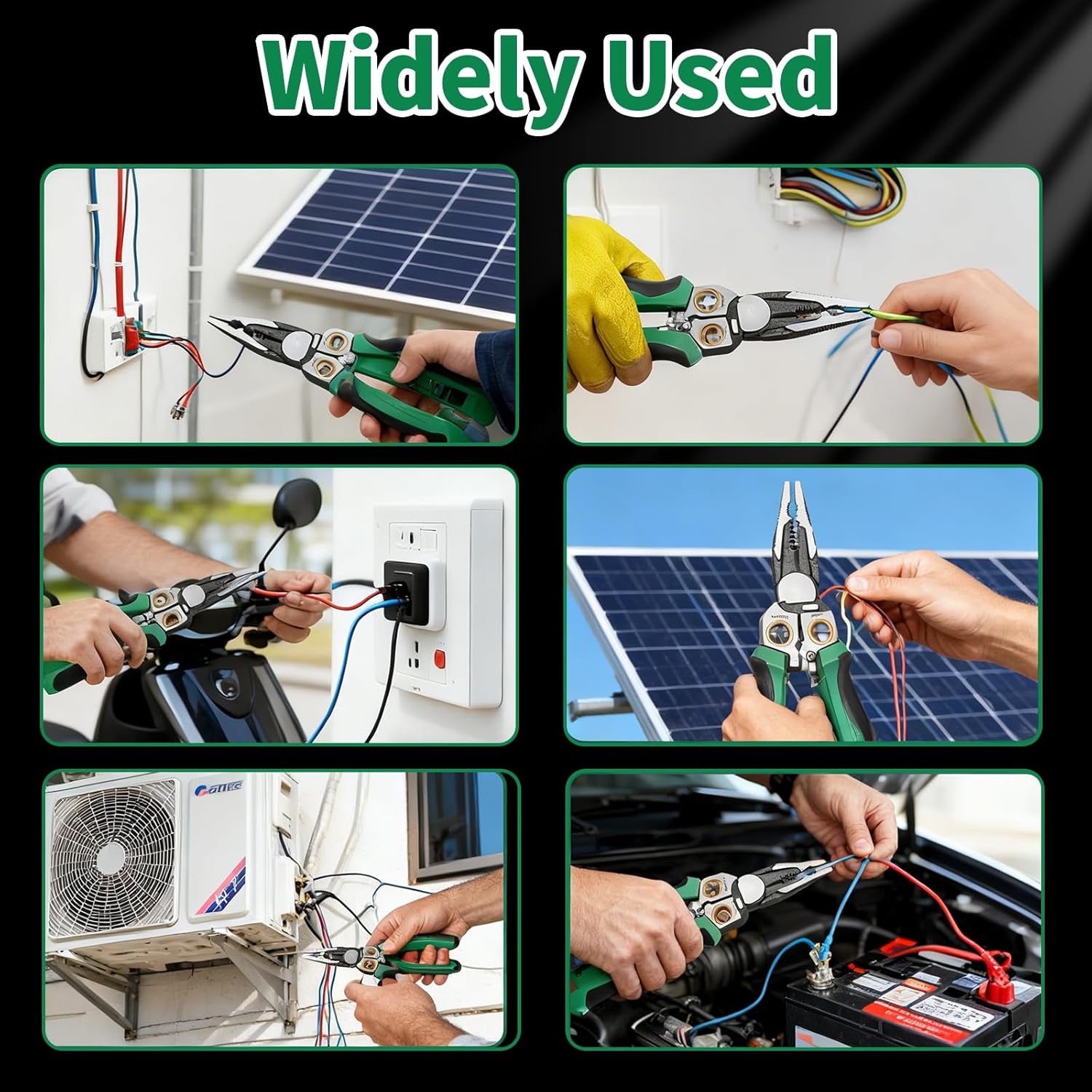 8 in 1 Wire Stripper with Voltage Tester, Wire Stripping Tool for Heavy Duty 12V-220V AC/DC Tester Hot/Neutral Wires, Multi-Functional Electrician Tool for HVAC, Car