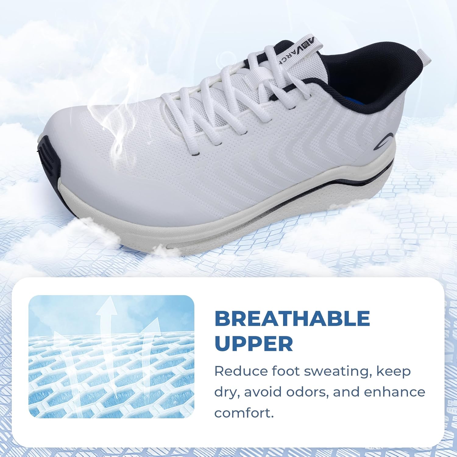 Autper Men's Wide Walking Slip-on Shoes, Arch Support Sneakers for Plantar Fasciitis Foot, Comfortable All Day Pain Relief