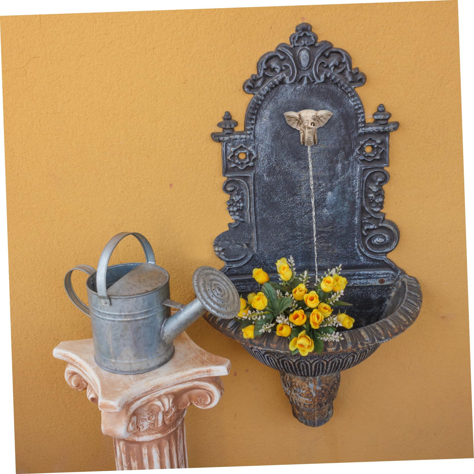 Wasserbrunnen-auslauf Elefantenkopf-wanddekor Brunnenauslauf Dekorativer Wand Montierter Outdoor Wasserbrunnen Tierkopf-wandhalterung
