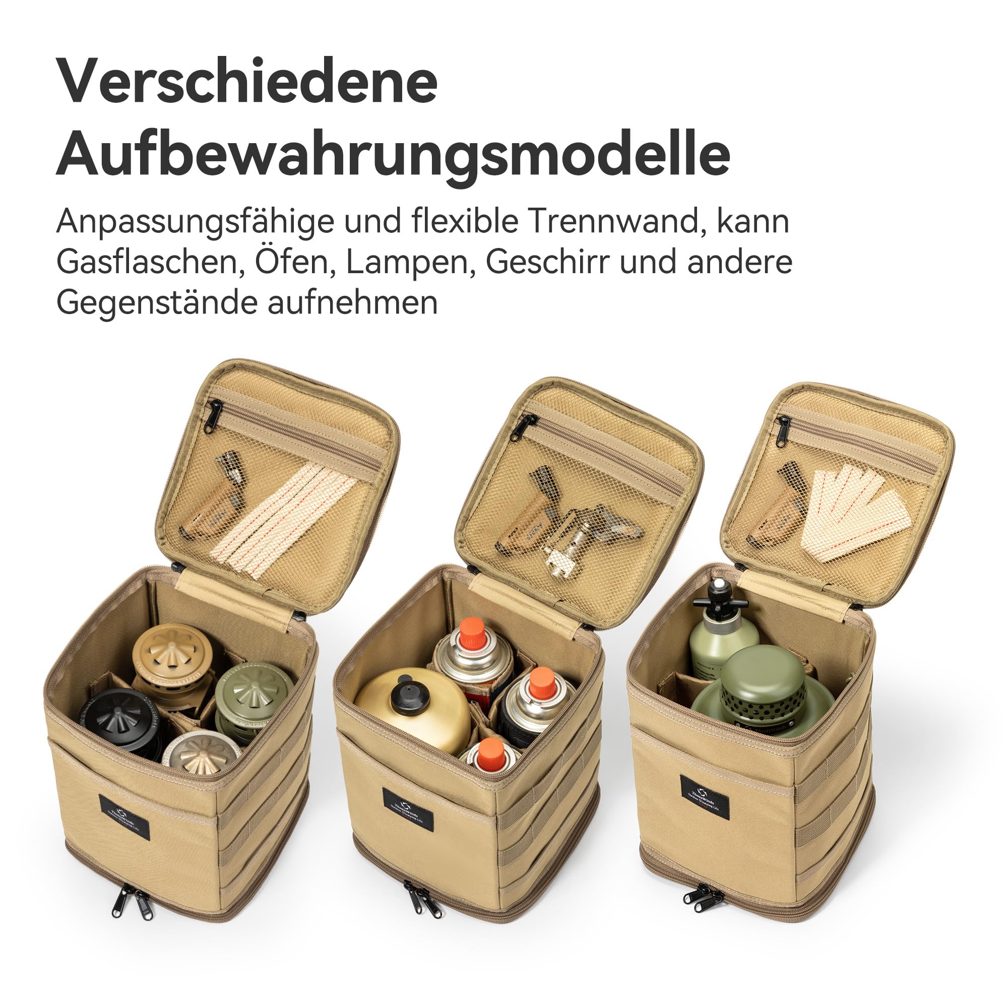 Thous Winds Camping Petroleumlampe Tasche, Taktische Aufbewahrungstasche, Outdoor-Camping-Aufbewahrungstasche, Tragbarer Aufbewahrungssack für Laternen, Kochern, Gasflaschen