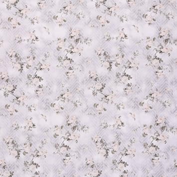 Mook Fabrics Rose Delight Cotton Fabric, Silver Cut by The Yard