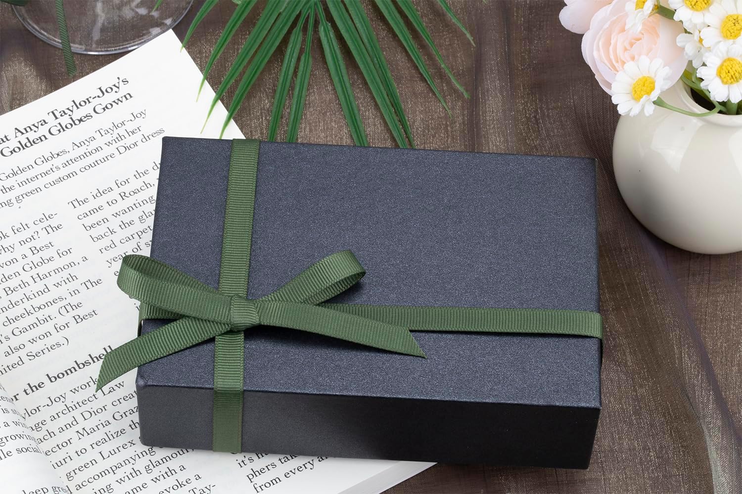 1-1/2 inch Solid Moss Grosgrain Ribbon 100 Yards, Perfect for Gift Wrapping, Crafts, Bows Making, Sewing, Wreaths, Hair Accessories and Wedding Decoration