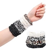 Vista 19 de Coleteros de seda satinada lazos para el cabello para mujeres y niñas sujetadores de cola de caballo 20 piezas mini coleteros negros a granel bandas