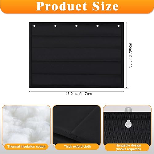 Miniatura 2 de Manta magnética para chimenea, 46 x 35 pulgadas, bloqueador de corrientes de aire frío para chimenea de interior, tapón de corriente de aire frío