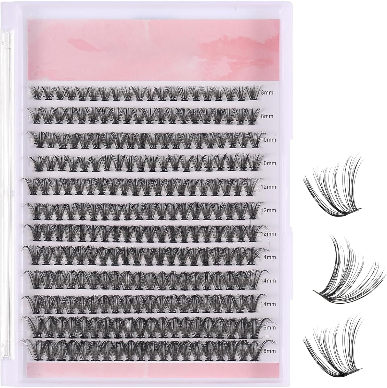 240 PCS Individual Lashes, 40D Cluster Lashes, D Curl Cluster Eyelash Extensions, 8-16mm Mixed Length Cluster Lashes Natural False Eyelashes DIY Eyelashes Extensions