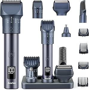 Beard Trimmer For Men, Mens Hair Clipper, 16 In 1 Hair Grooming Kit, IPX7 Waterproof Beard Trimmer, Electric Trimmer Haircut Kit W/ 2-Speed Adjustable, USB And LED Display Home Travel, Black - View #7