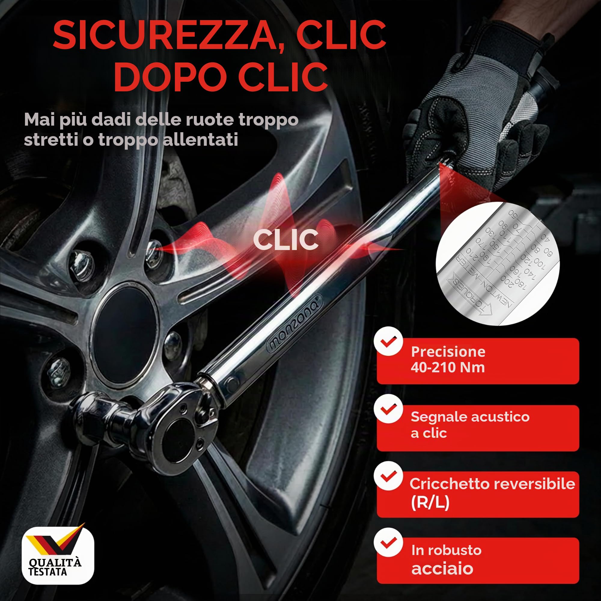 Deuba Cric Idraulico a Carrello 2t 135-330 mm Cambio Gomme Chiave Dinamometrica 6pz. 1/2' 40-210Nm