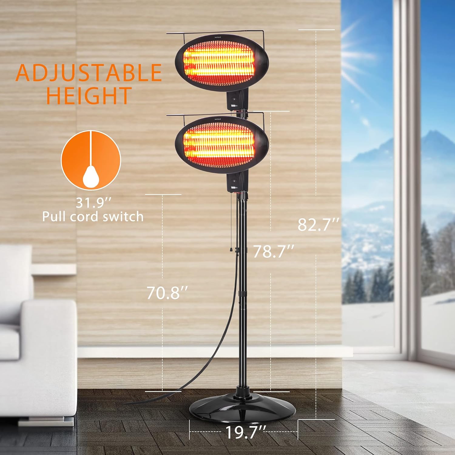 VIVOHOME 1500W Outdoor Electric Patio Heater with Remote, 3 Modes Fast Heating, Height & Angle Adjustable, Floor Standing Infrared Heater for Courtyard, Garage, Balcony, Garden : Patio, Lawn & Garden