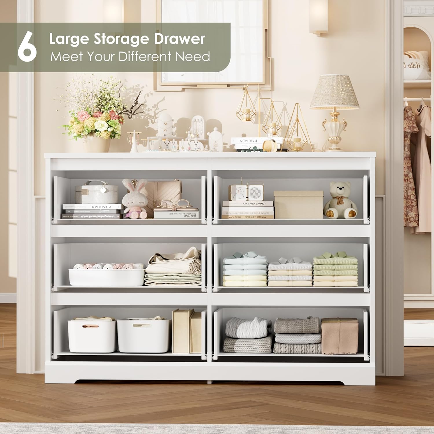 White Nursery Dresser with Soft Close Drawers