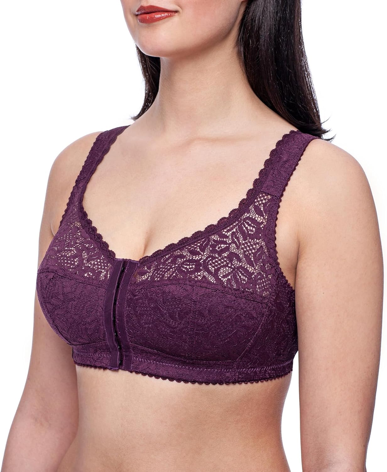 Plus Size Front Closure Bra Wireless Bras for Women No Underwire