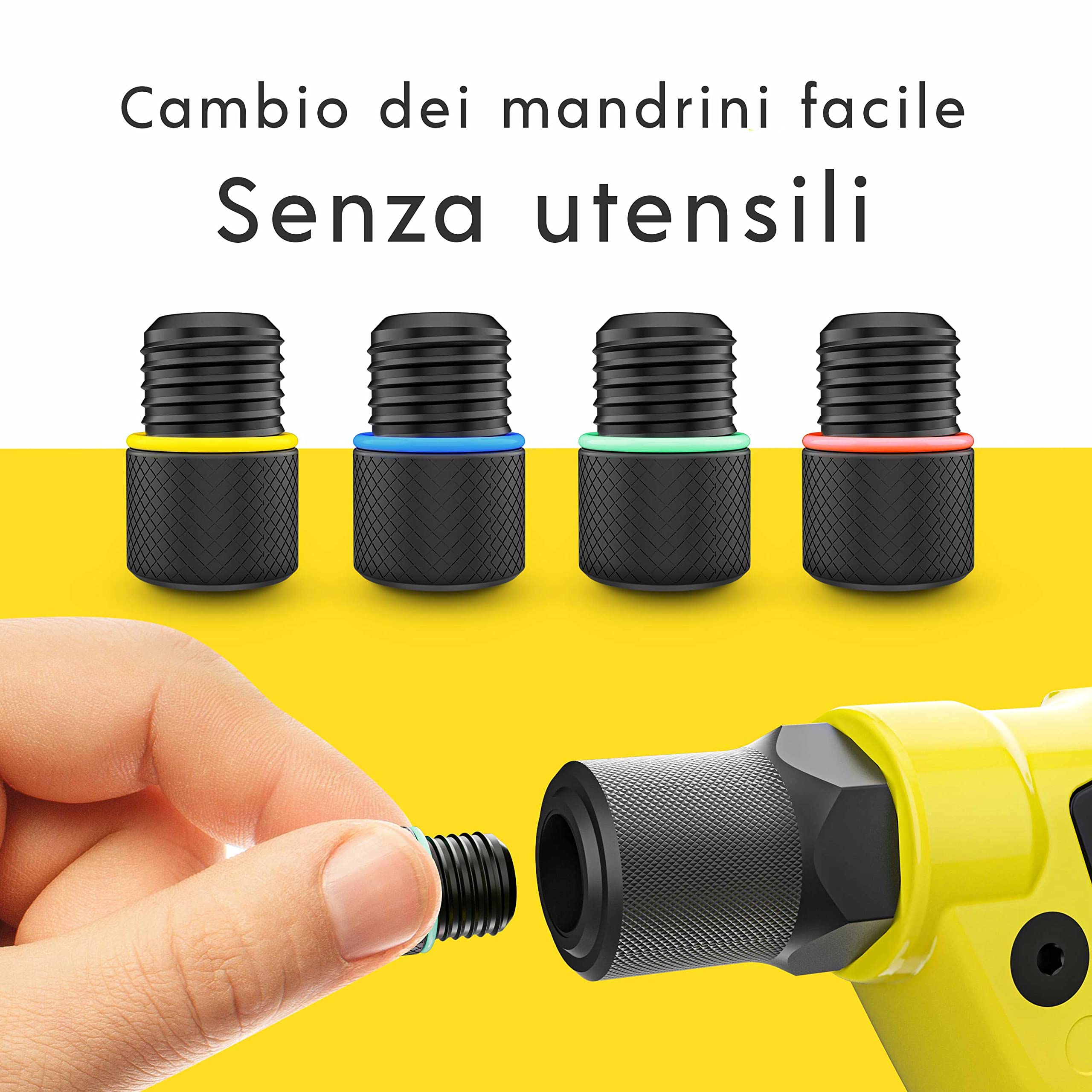Meisterfaktur Rivettatrice per inserti filettati- Minimo sforzo - Robusta rivettatrice manuale con 100 rivetti - Moderna rivettatrice professionale con impugnatura ergonomica per veri artigiani!