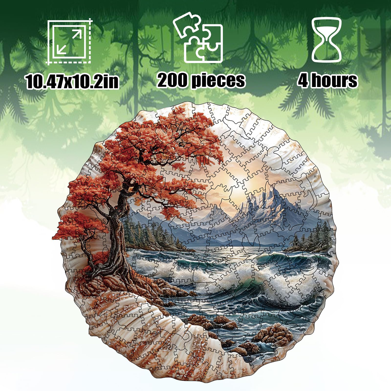 Wooden Puzzles for Adults 200 pcs Wooden Jigsaw Puzzles for Adults,Irregular shape animal puzzle, Christmas game gifts - Image 3