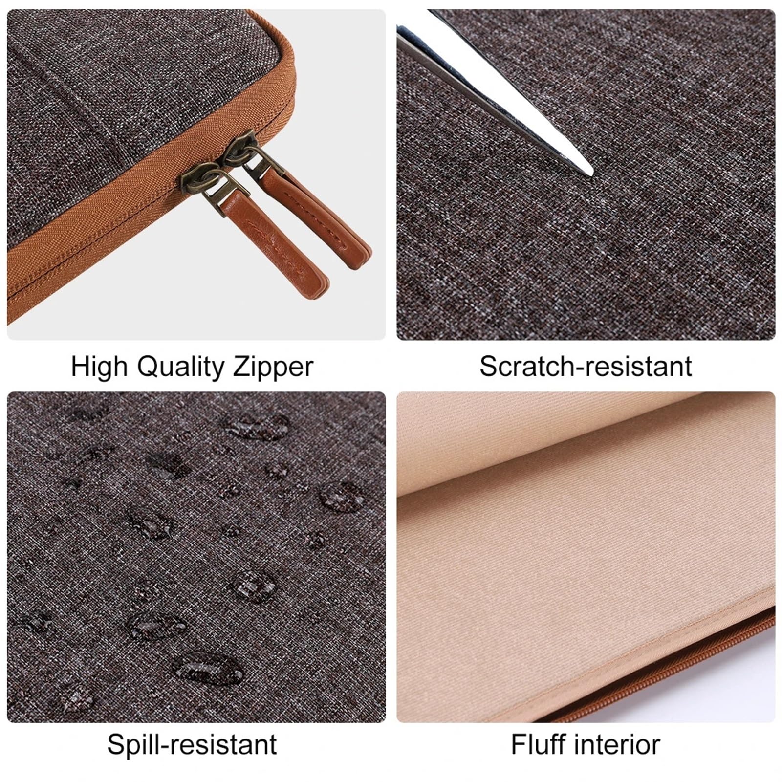 10 11 13 14 Custodia for Laptop da 15,6 Pollici Custodia in Tela Borsa for Tablet Proteggi la Custodia for Computer Custodia in Pelle Borsa Notebook(Brown,13-inch)