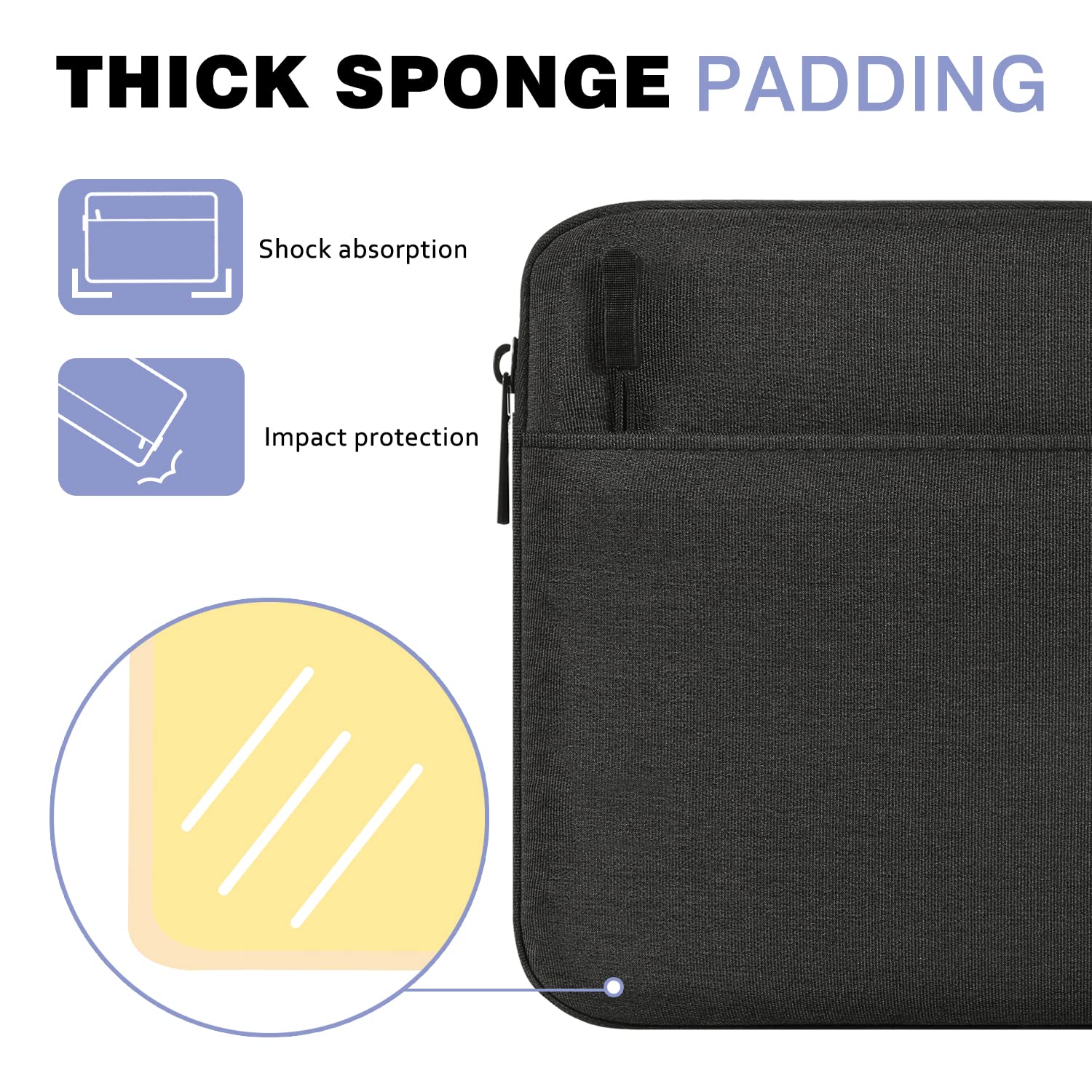 MoKo 7-8 Inch Tablet Sleeve Bag, Carrying Case Fit with 8.3 inch iPad Mini A17 Pro 2024, iPad Mini 6/5/4/3/2/1, Samsung Galaxy Tab S2 8.0, Tab A 8.0, Black & Gray