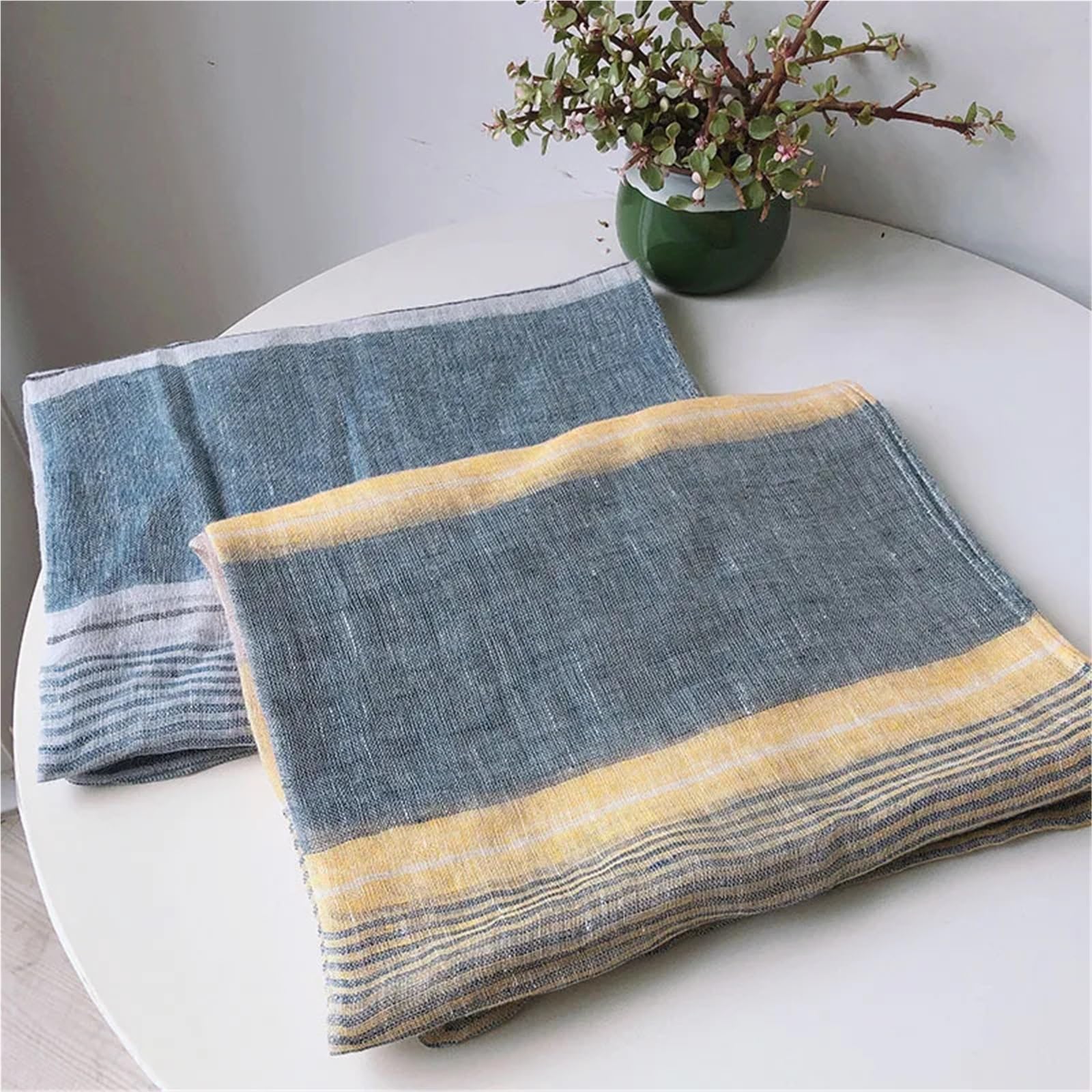 Verano Chales Bufanda ligera elegante de rayas lino for damas